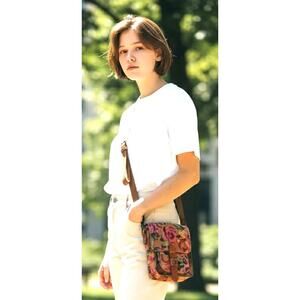 Patricia Nash Italian Leather Floral Crossbody Bag Adjustable Strap Gently Used